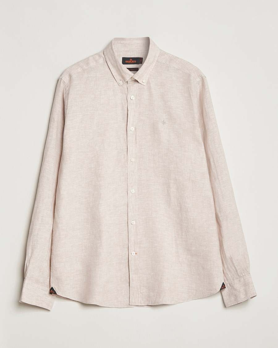 Men | Shirts | Morris | Douglas Linen Button Down Shirt Khaki