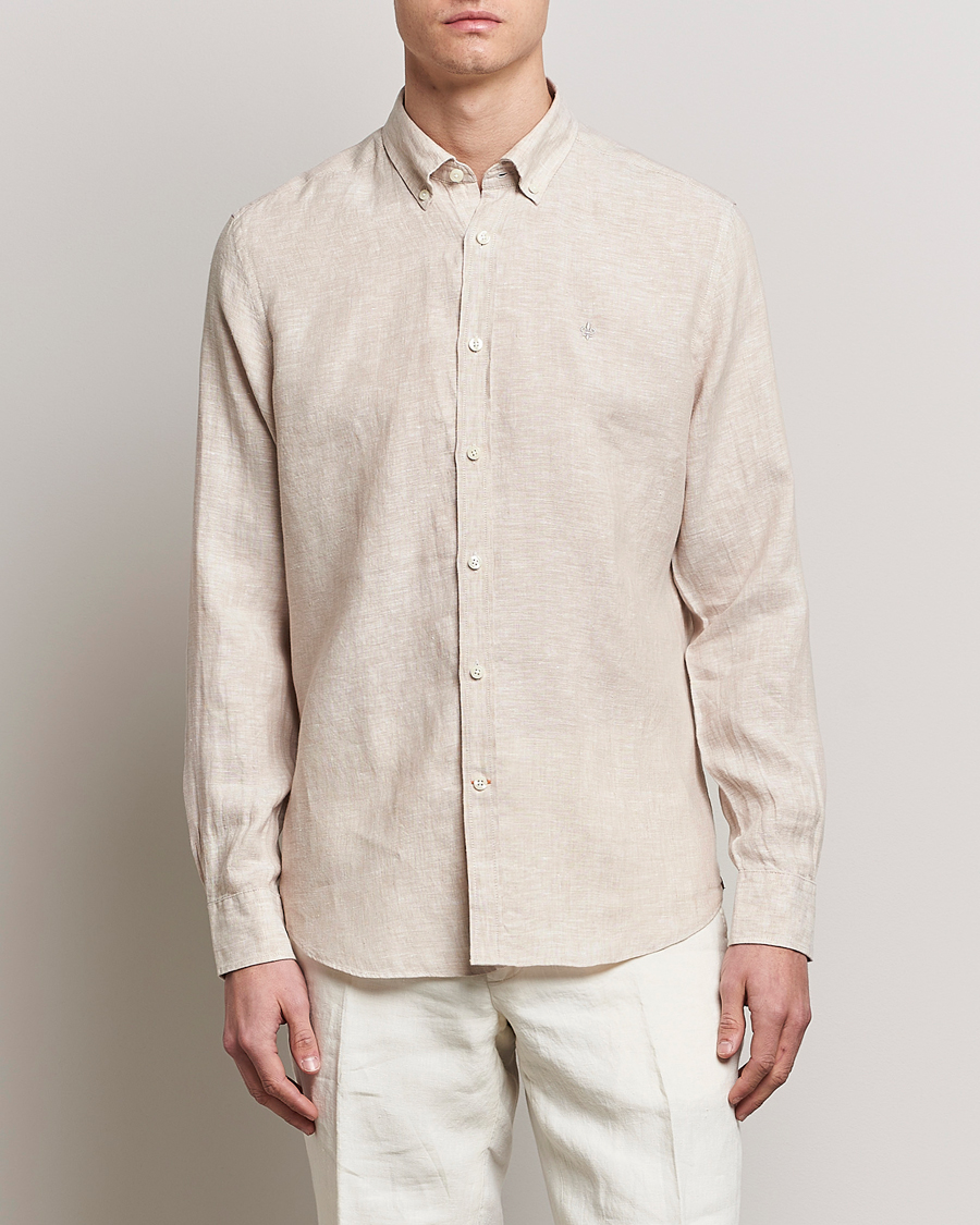 Men | Shirts | Morris | Douglas Linen Button Down Shirt Khaki