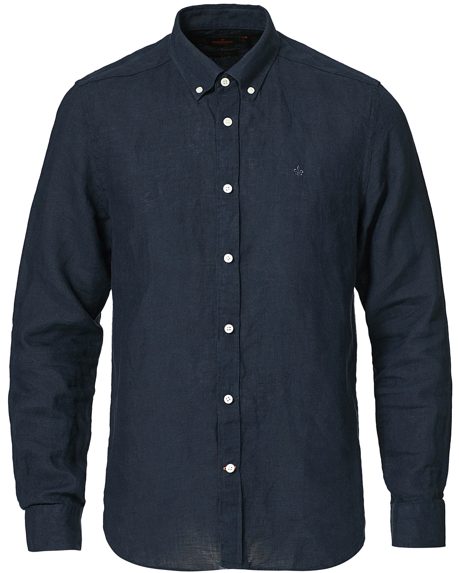 Men | Shirts | Morris | Douglas Linen Shirt Dark Navy