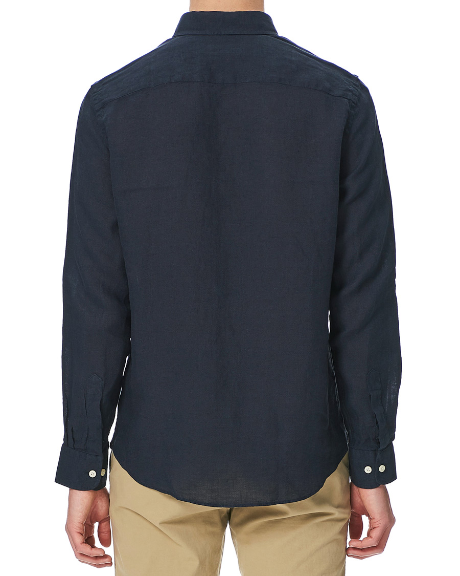 Men | Shirts | Morris | Douglas Linen Shirt Dark Navy