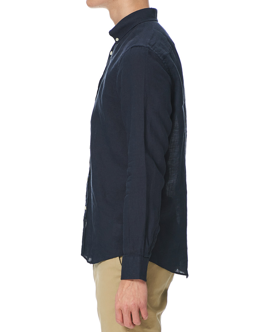 Men | Shirts | Morris | Douglas Linen Shirt Dark Navy