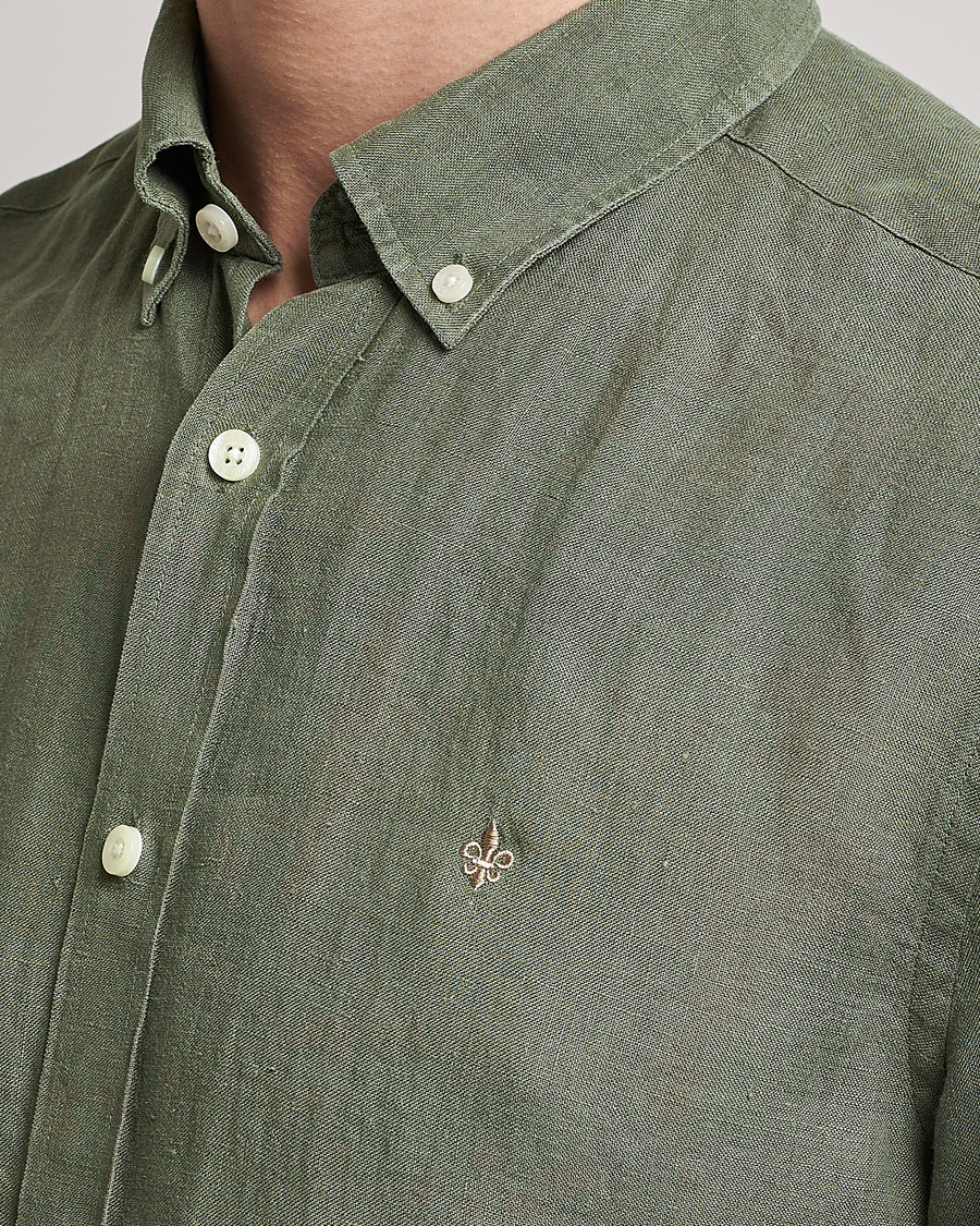 Men | Shirts | Morris | Douglas Linen Button Down Shirt Olive