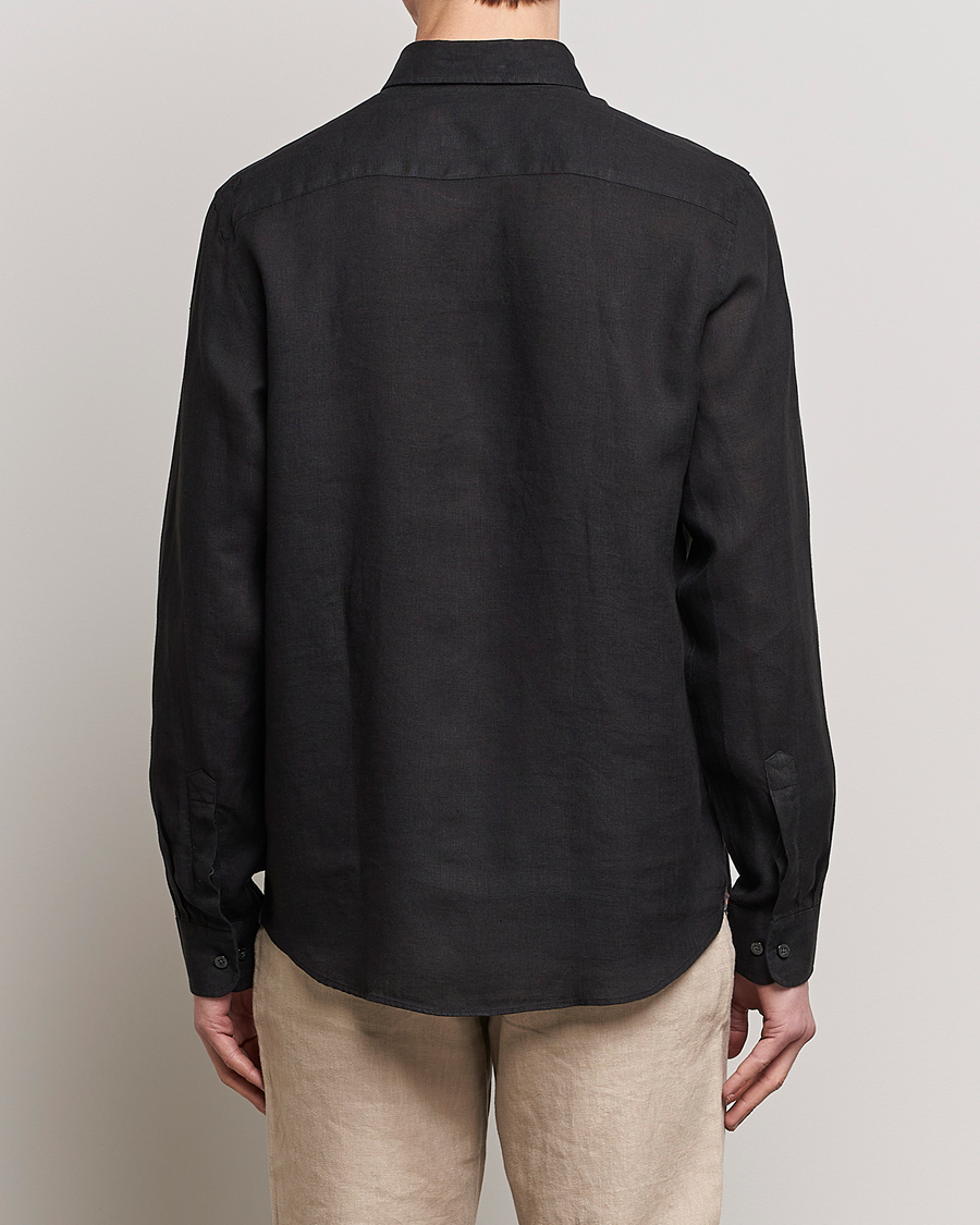 Men | Shirts | Morris | Douglas Linen Button Down Shirt Black