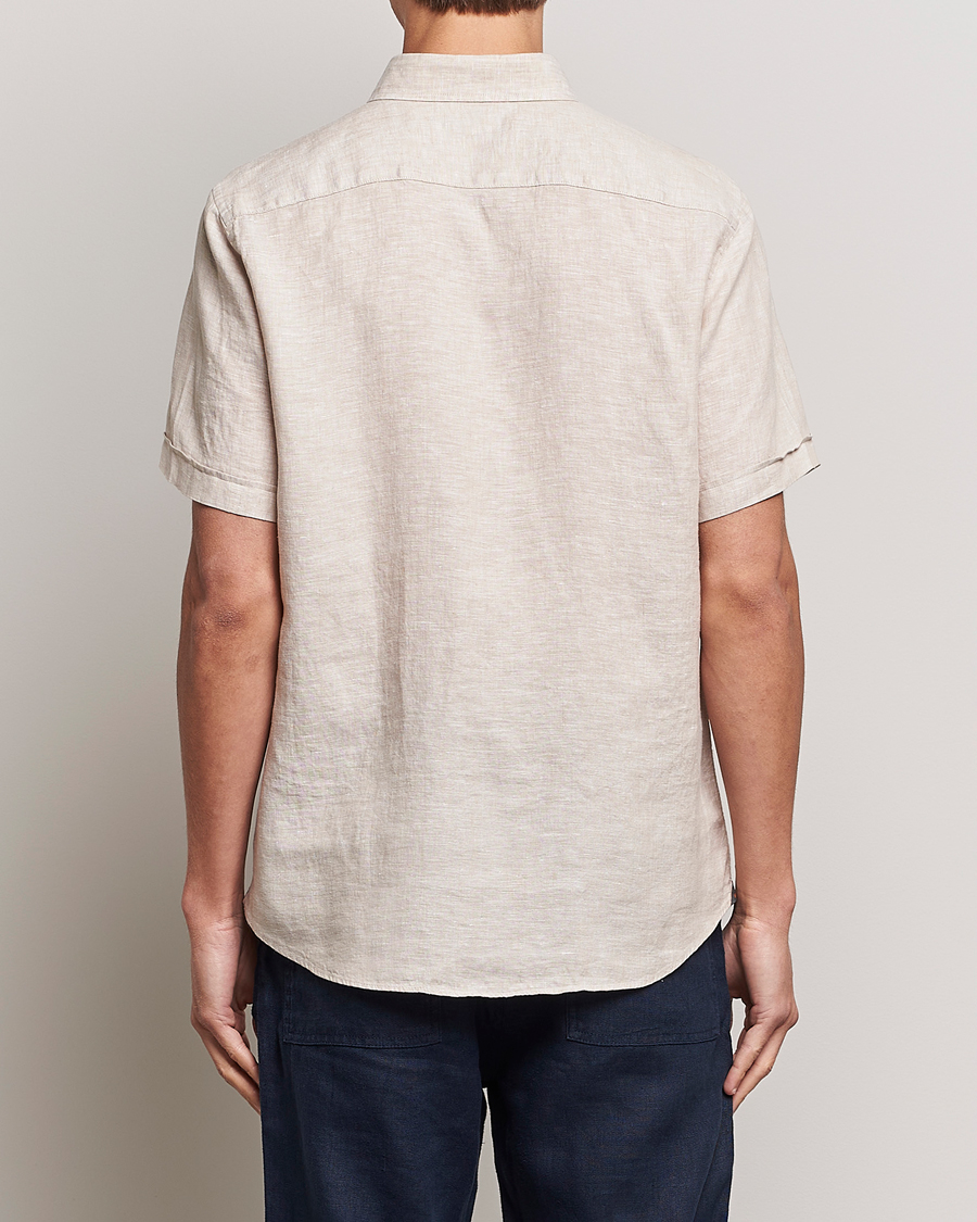 Men | Shirts | Morris | Douglas Short Sleeve Linen Shirt Khaki