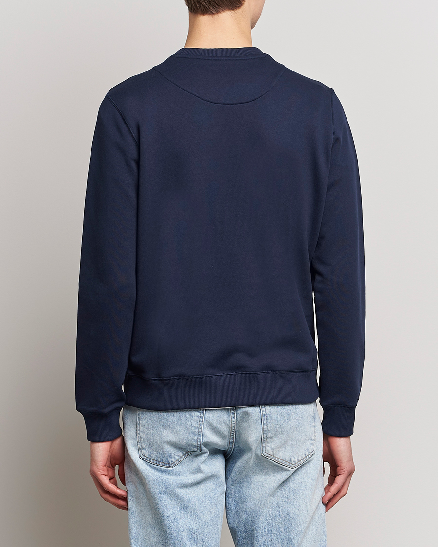Men | Sweaters & Knitwear | Stenströms | Cotton Collage Crew Neck Navy