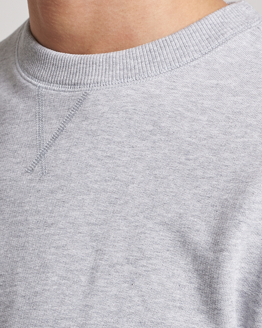 Men | Sweaters & Knitwear | Stenströms | Cotton Collage Crew Neck Grey Melange