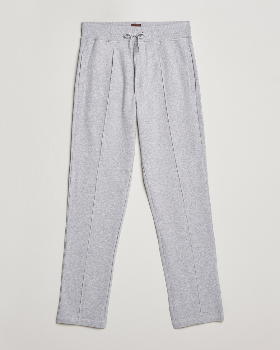Men | Trousers | Stenströms | Cotton Jersey Pants Grey