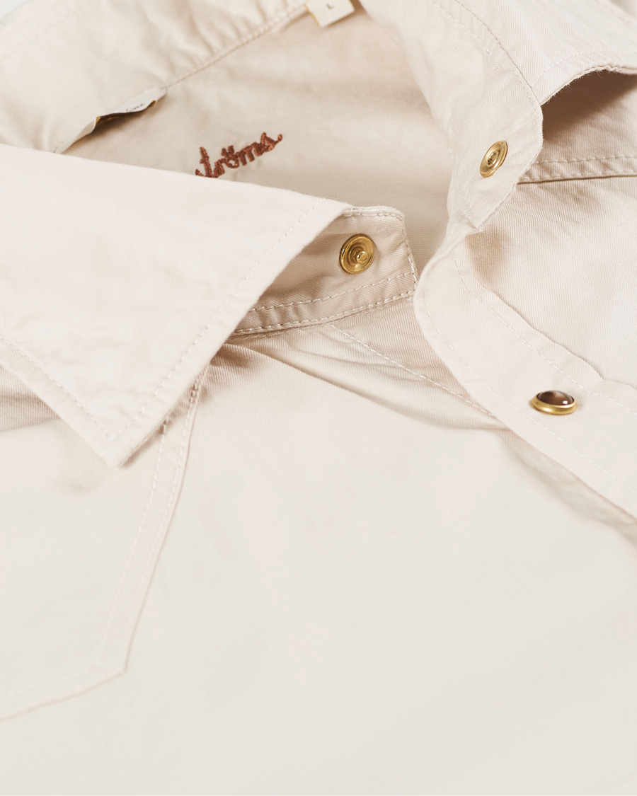 Men | Shirts | Stenströms | Slimline Twill Western Shirt Beige