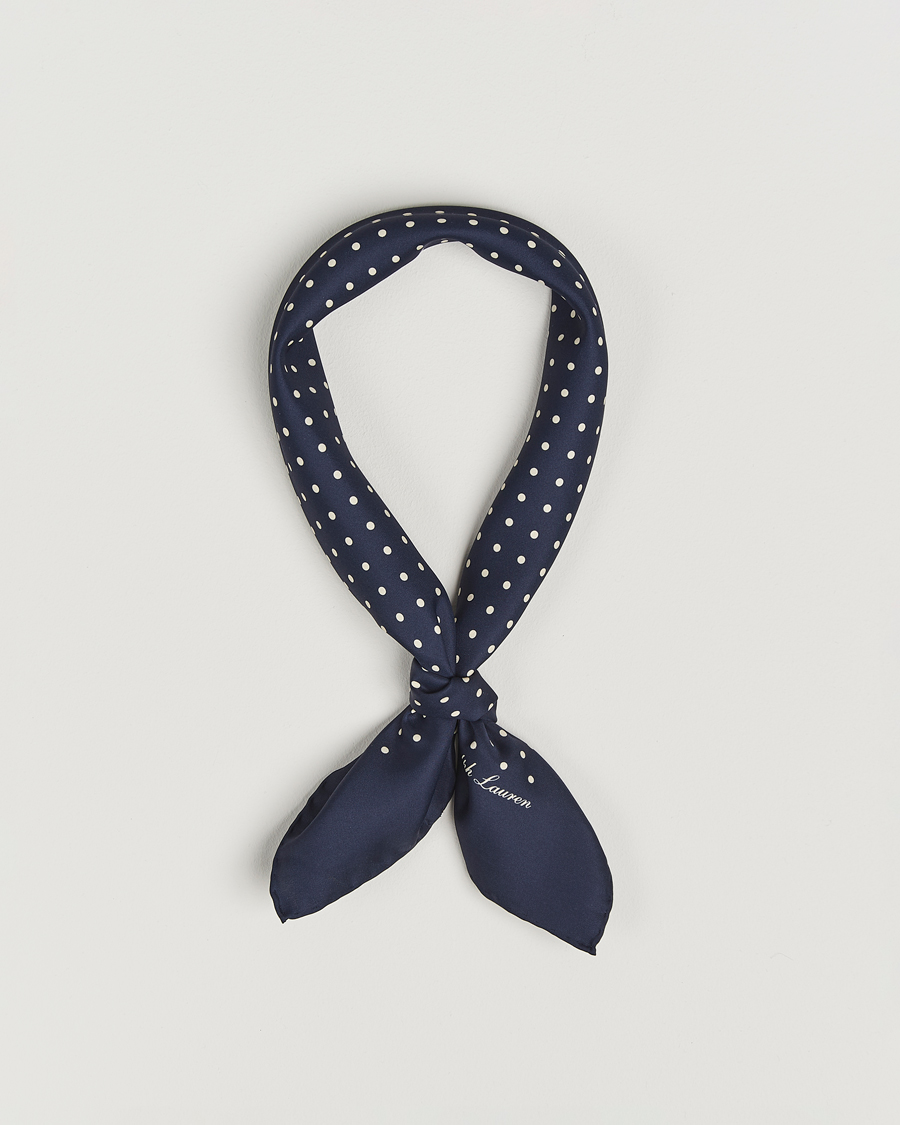 Men | Dress Scarves | Ralph Lauren Purple Label | Printed Dot Scarf Navy