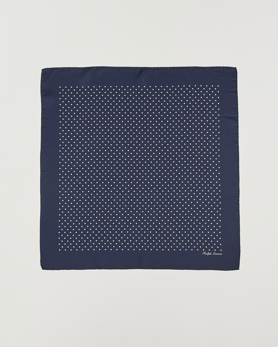 Men | Dress Scarves | Ralph Lauren Purple Label | Printed Dot Scarf Navy