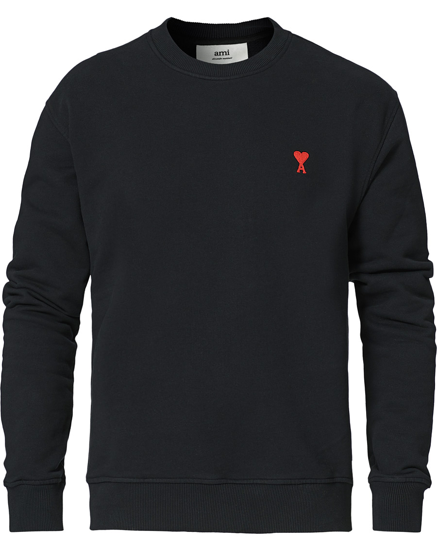 Men | Sweaters & Knitwear | AMI | Heart Logo Sweatshirt Black