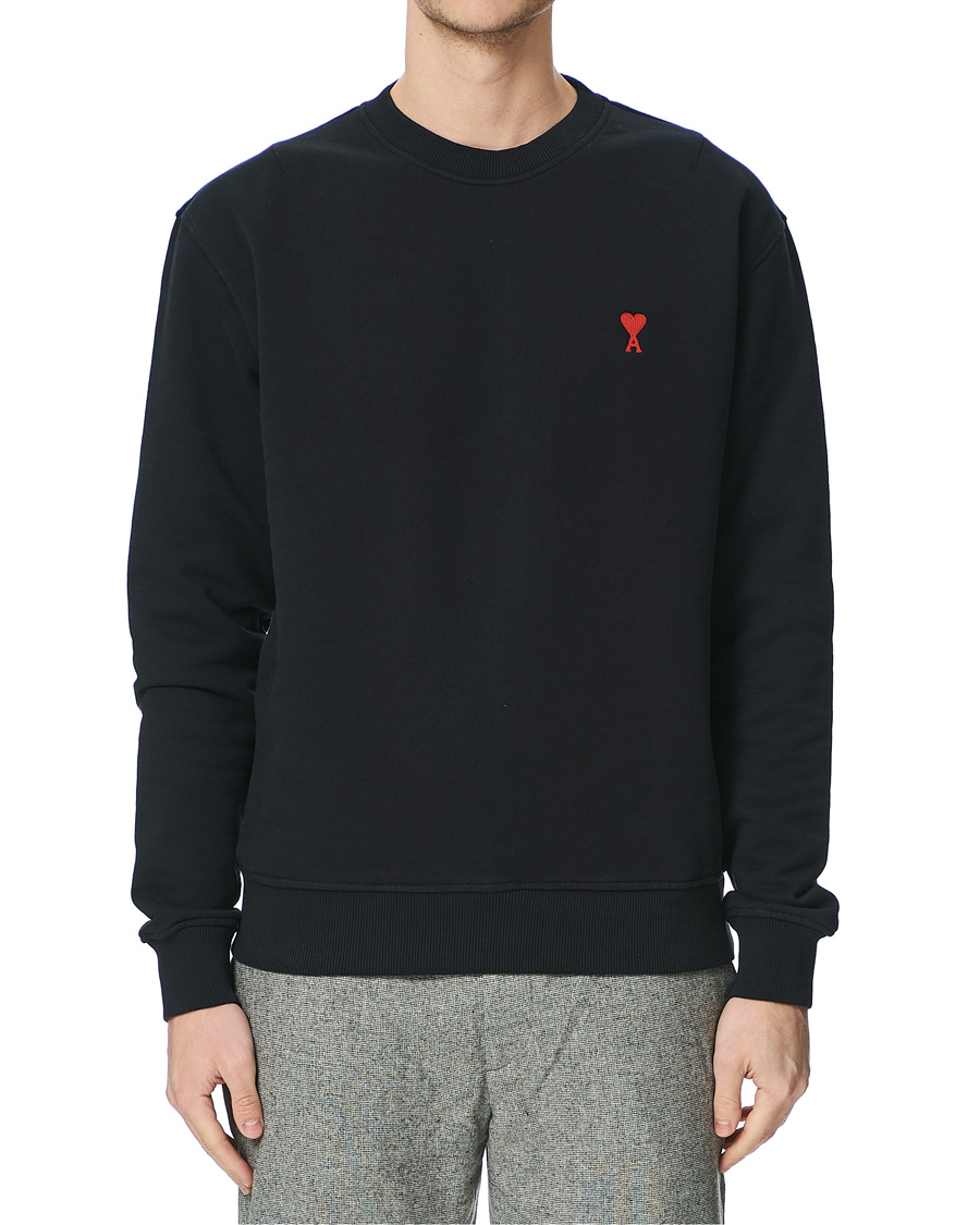 Men | Sweaters & Knitwear | AMI | Heart Logo Sweatshirt Black