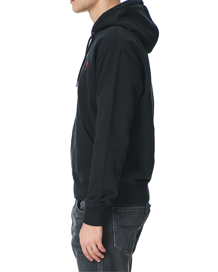 Men | Sweaters & Knitwear | AMI | Heart Logo Hoodie Black