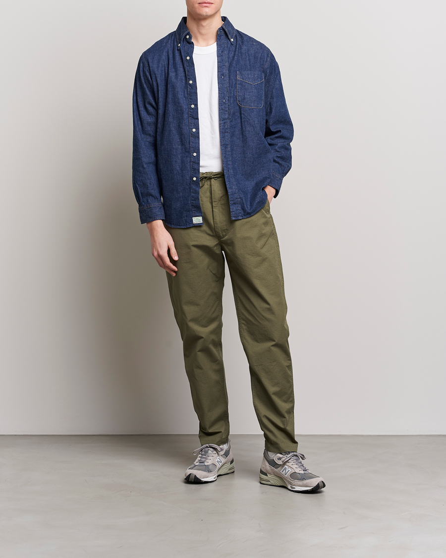 Men | Trousers | orSlow | New Yorker Pants Army Green