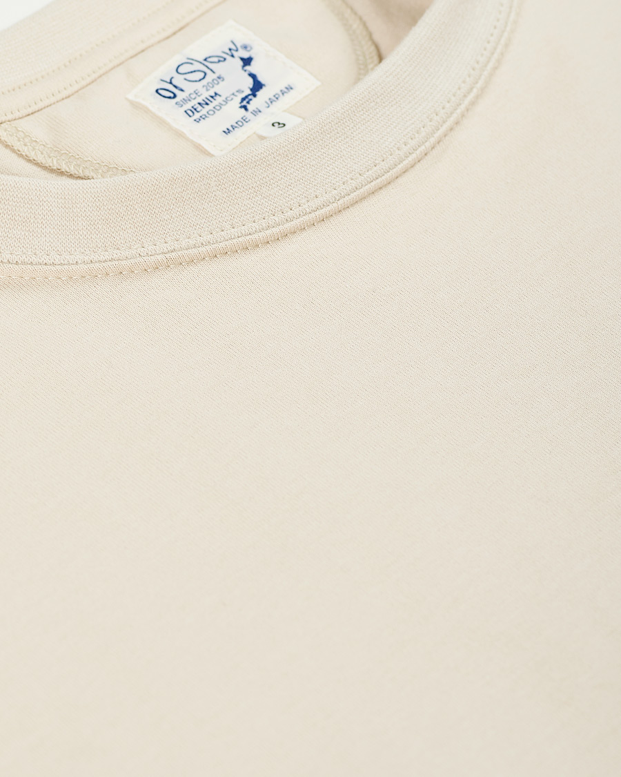 Men | T-Shirts | orSlow | Military Pocket Tee Beige