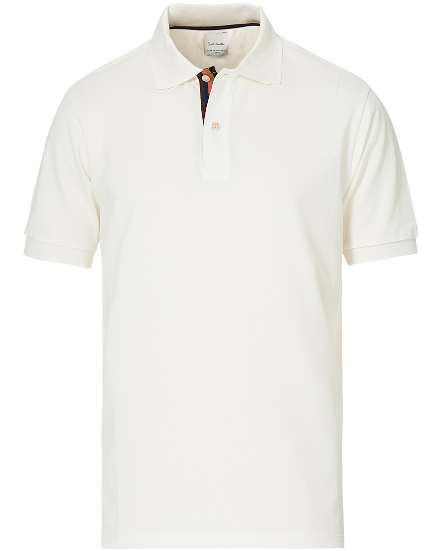 Men | Polo Shirts | Paul Smith | Placket Stripe Polo White