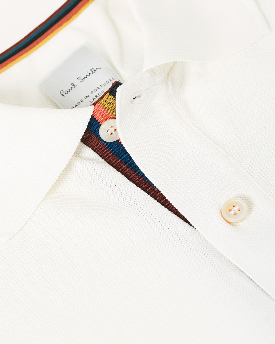 Men | Polo Shirts | Paul Smith | Placket Stripe Polo White