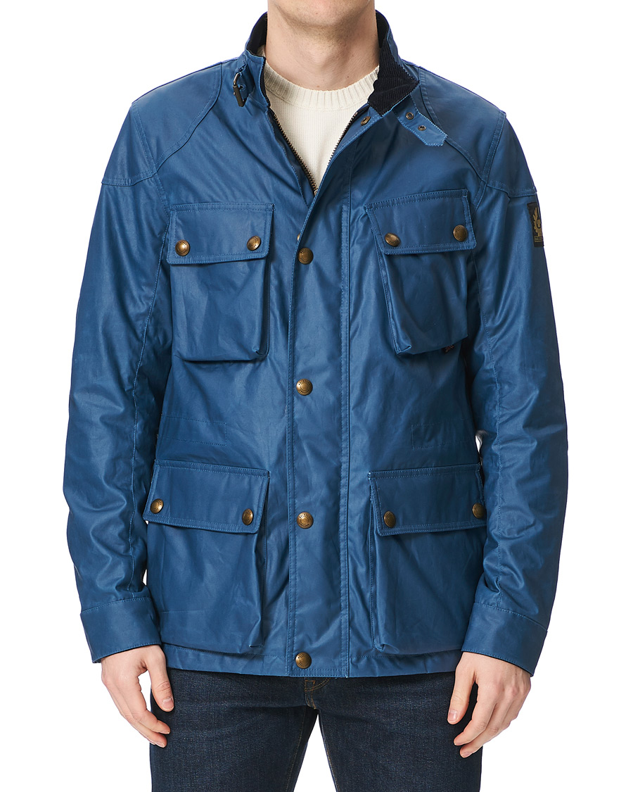 Men | Coats & Jackets | Belstaff | Fieldmaster Waxed Jacket Airforce Blue