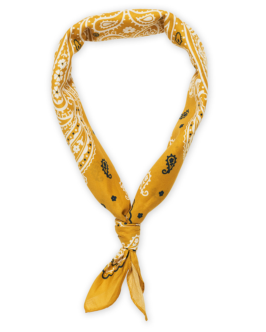 Men | Amanda Christensen Cotton Voilé Printed Paisley Bandana Yellow | Amanda Christensen | Cotton Voilé Printed Paisley Bandana Yellow