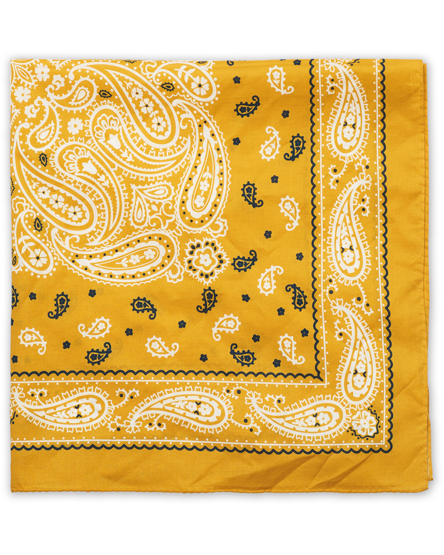 Men | Amanda Christensen Cotton Voilé Printed Paisley Bandana Yellow | Amanda Christensen | Cotton Voilé Printed Paisley Bandana Yellow