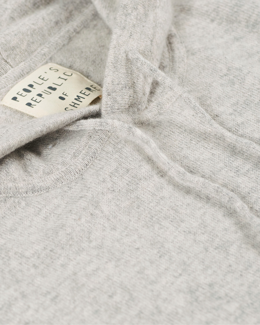 Men | Sweaters & Knitwear | People's Republic of Cashmere | Cashmere Hoodie Ash Grey