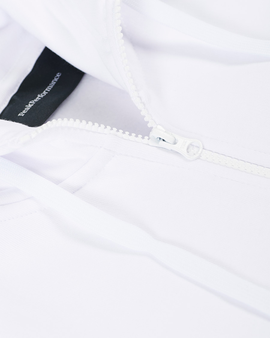 Men | Sweaters & Knitwear | Peak Performance | Original Logo Full Zip Hoodie White