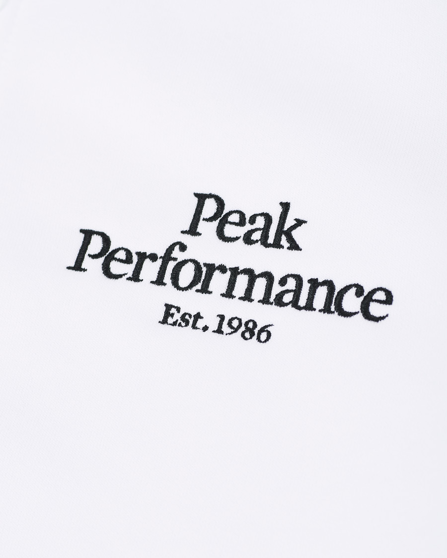 Men | Sweaters & Knitwear | Peak Performance | Original Logo Full Zip Hoodie White