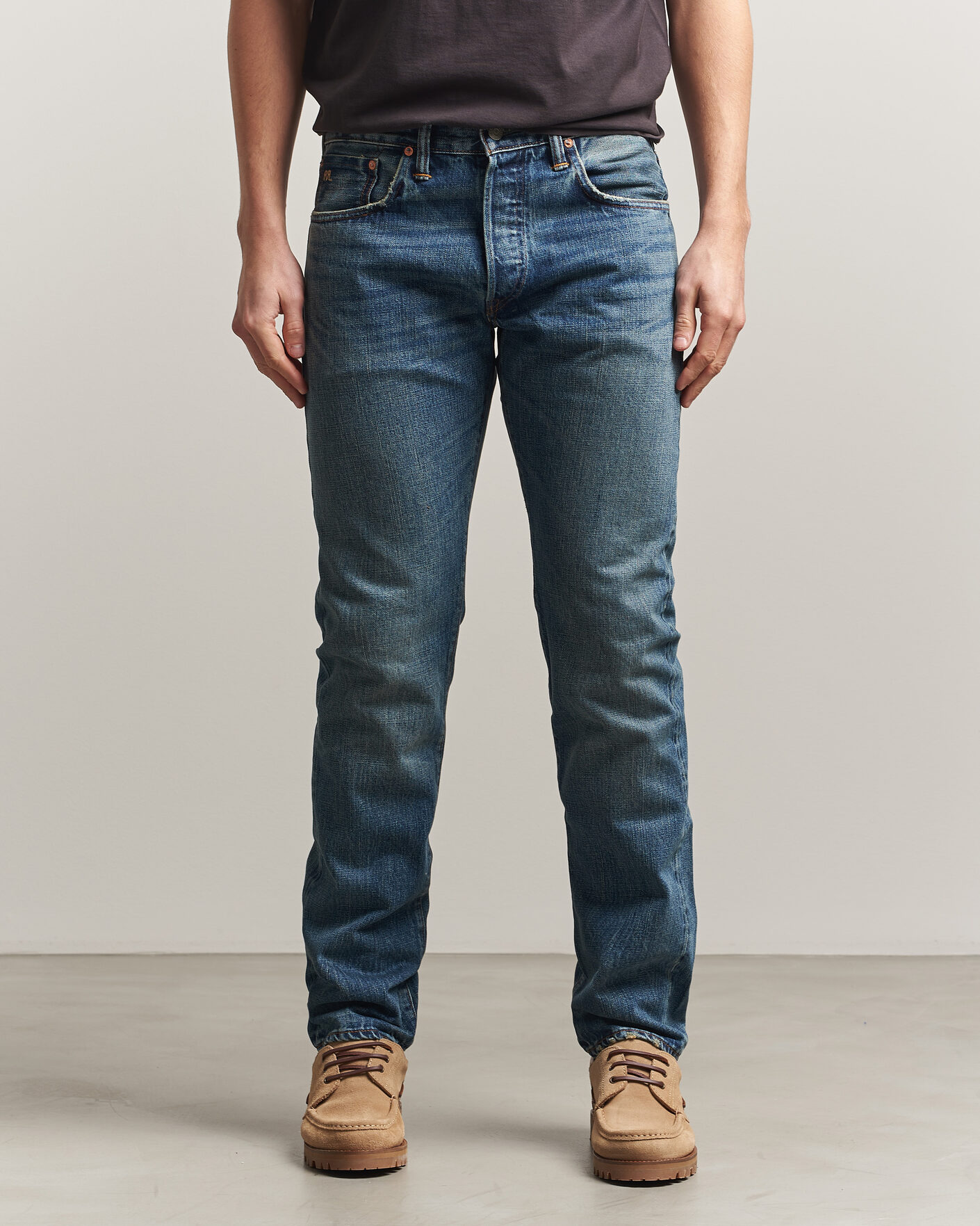 RRL Slim Fit 5-Pocket Denim East/West Rinse at CareOfCarl.com