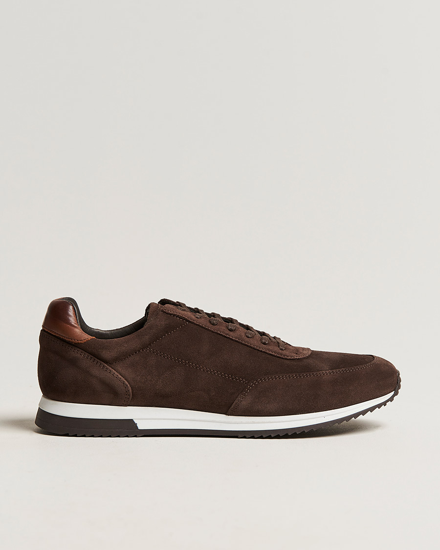 Men | Sneakers | Loake Shoemakers | Bannister Running Sneaker Dark Brown Suede