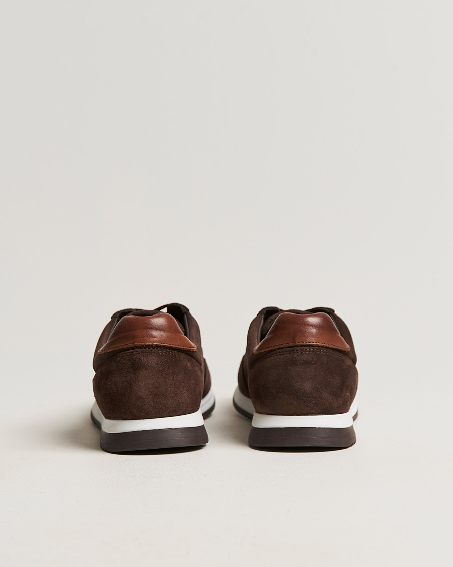 Men | Sneakers | Loake Shoemakers | Bannister Running Sneaker Dark Brown Suede