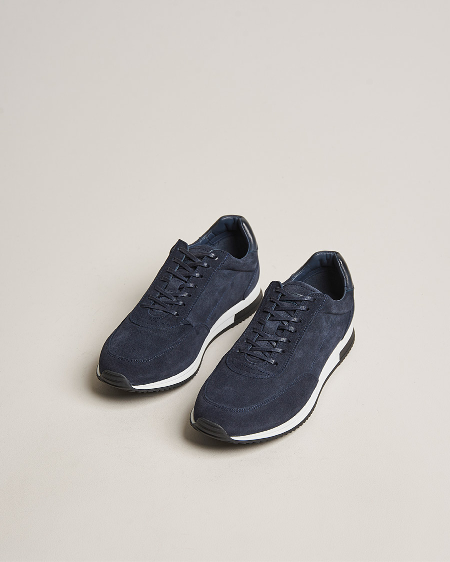 Men | Sneakers | Design Loake | Loake 1880 Bannister Running Sneaker Navy Suede