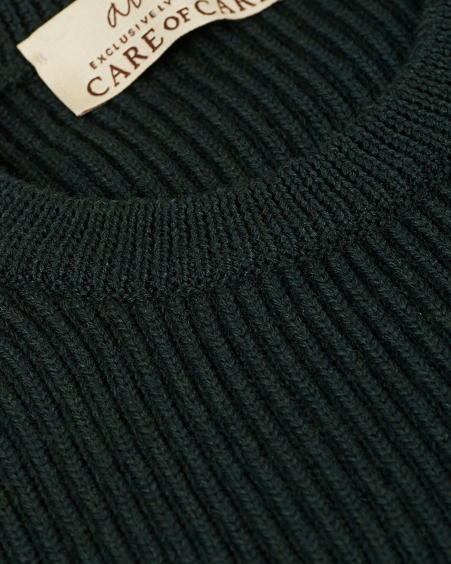 Men | Sweaters & Knitwear | Altea | Rib Stitch Crew Neck Dark Green