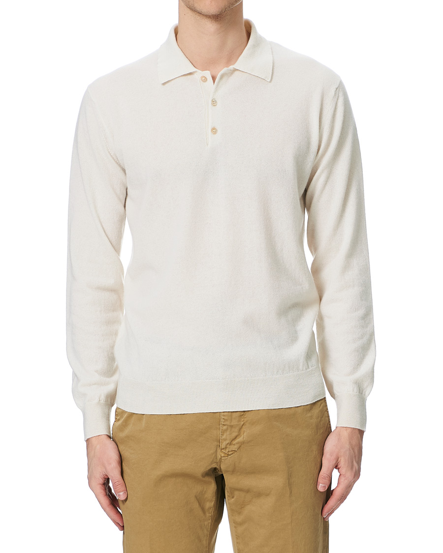 Men | Sweaters & Knitwear | Altea | Todd & Duncan Cashmere Polo Ice White
