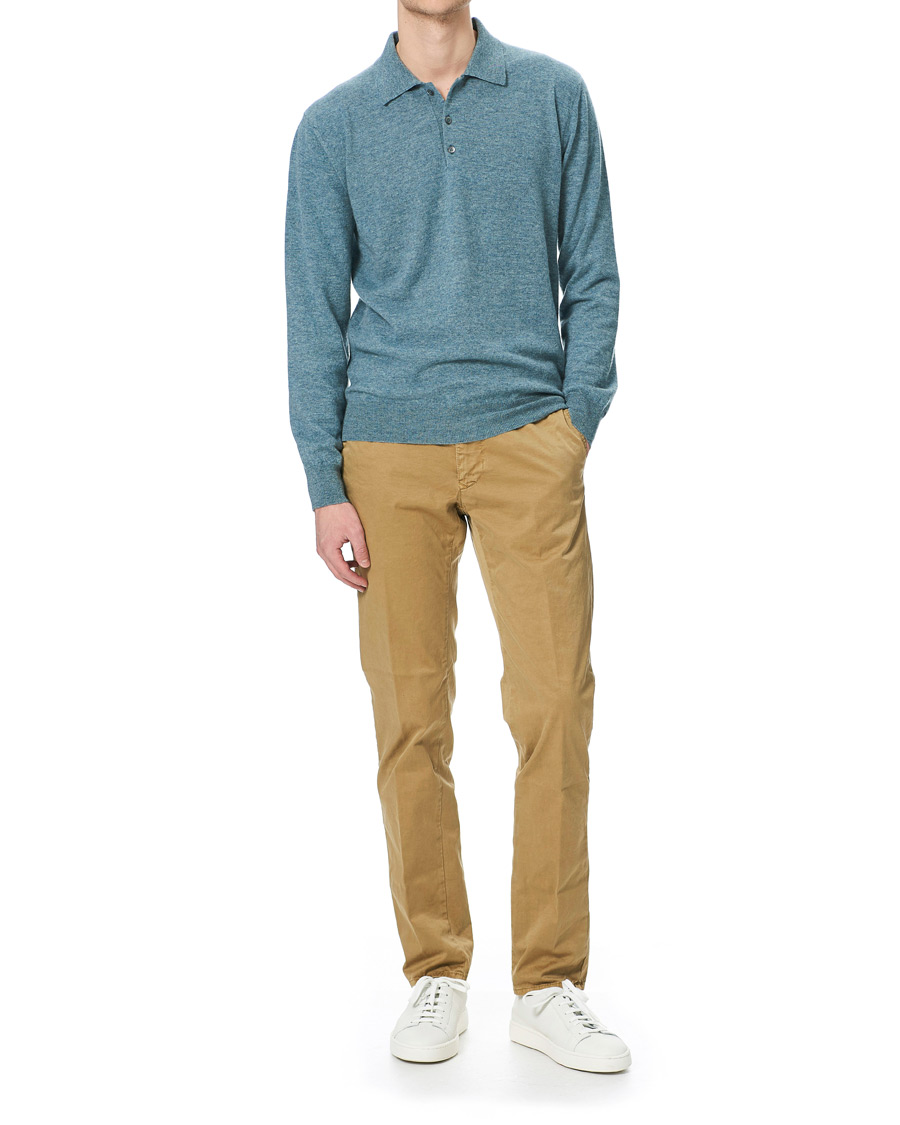Men | Sweaters & Knitwear | Altea | Todd & Duncan Cashmere Polo Oribe Green