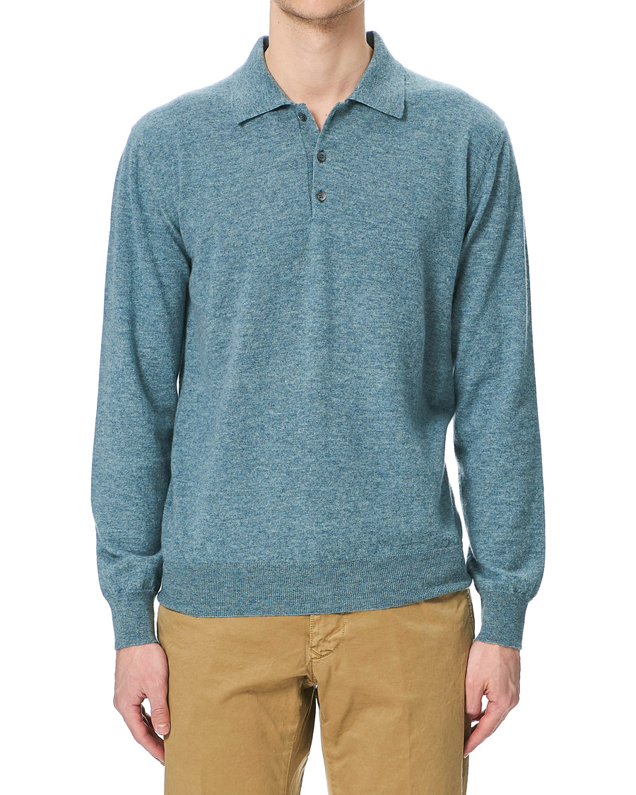 Men | Sweaters & Knitwear | Altea | Todd & Duncan Cashmere Polo Oribe Green