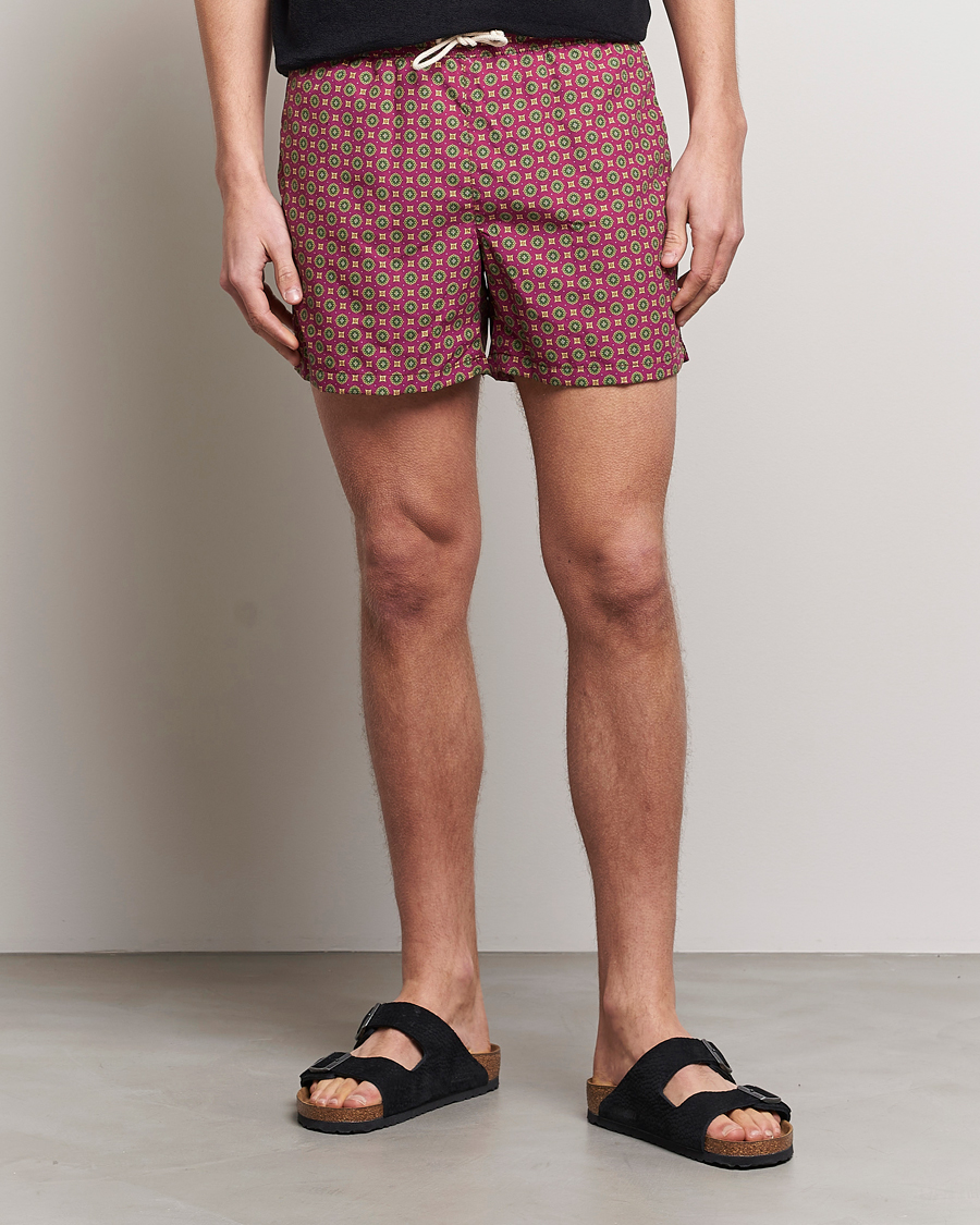 Men | Swimwear | Ripa Ripa | Nicola Radano Colab Printed Swimshorts Bordeaux