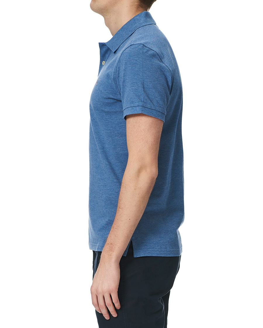 Men | Polo Shirts | GANT | The Original Polo Denim Blue Melange