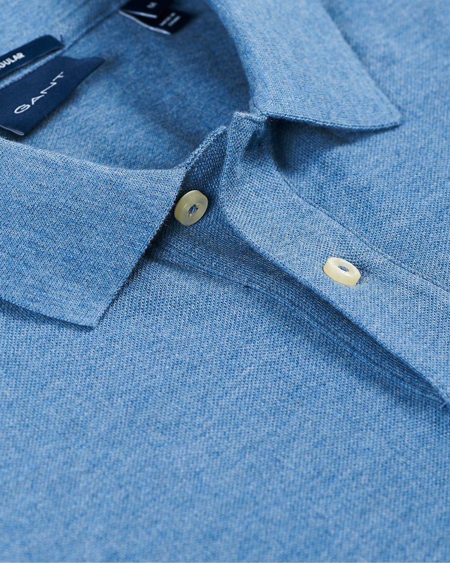 Men | Polo Shirts | GANT | The Original Polo Denim Blue Melange