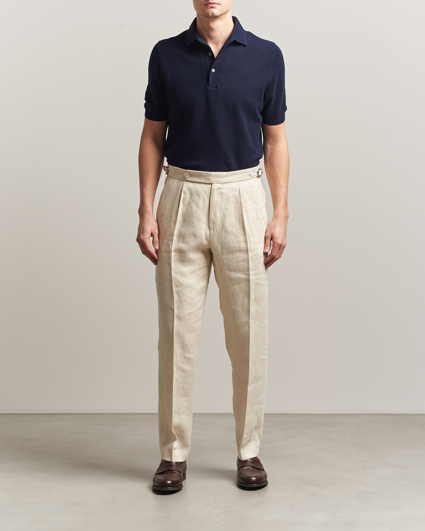 Men | Polo Shirts | Gran Sasso | Structured Cotton Polo Navy