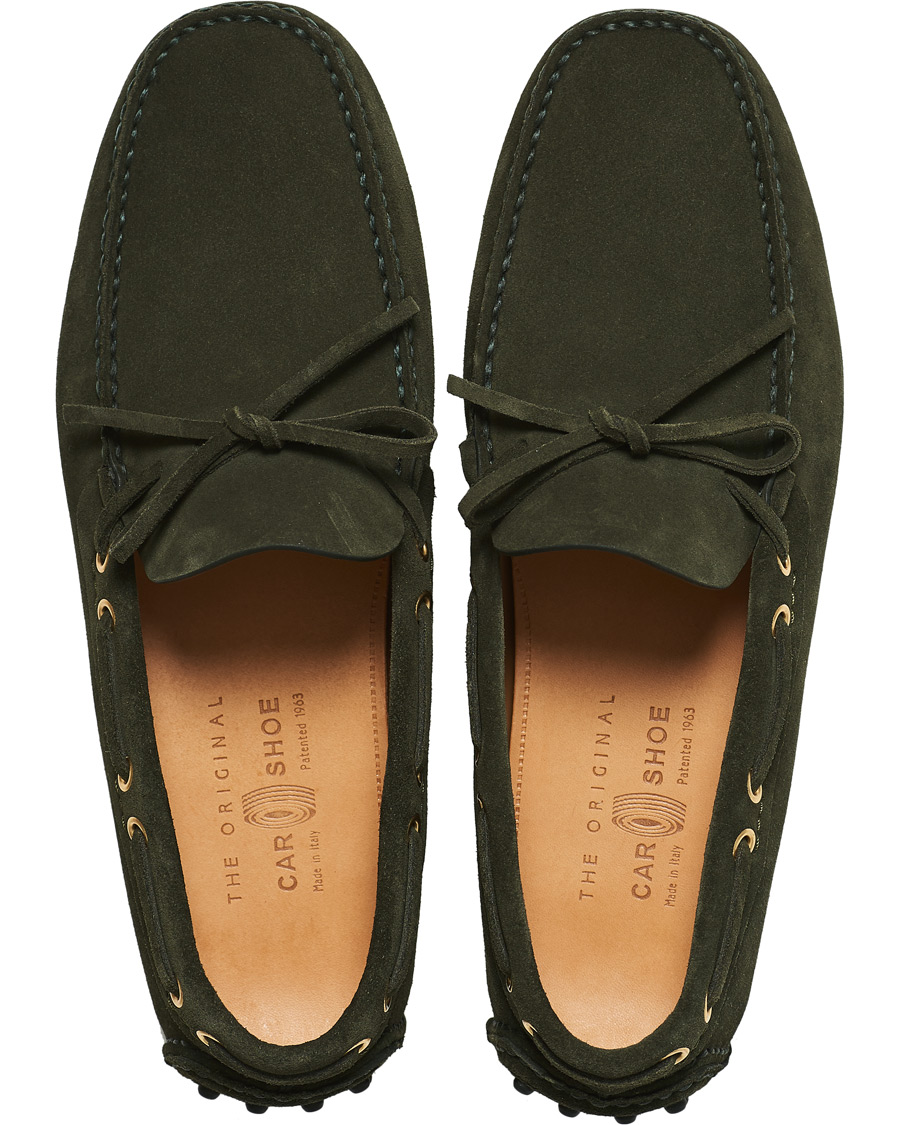 Men | Car Shoe Driver Moccasin Dark Green Suede | Car Shoe | Driver Moccasin Dark Green Suede