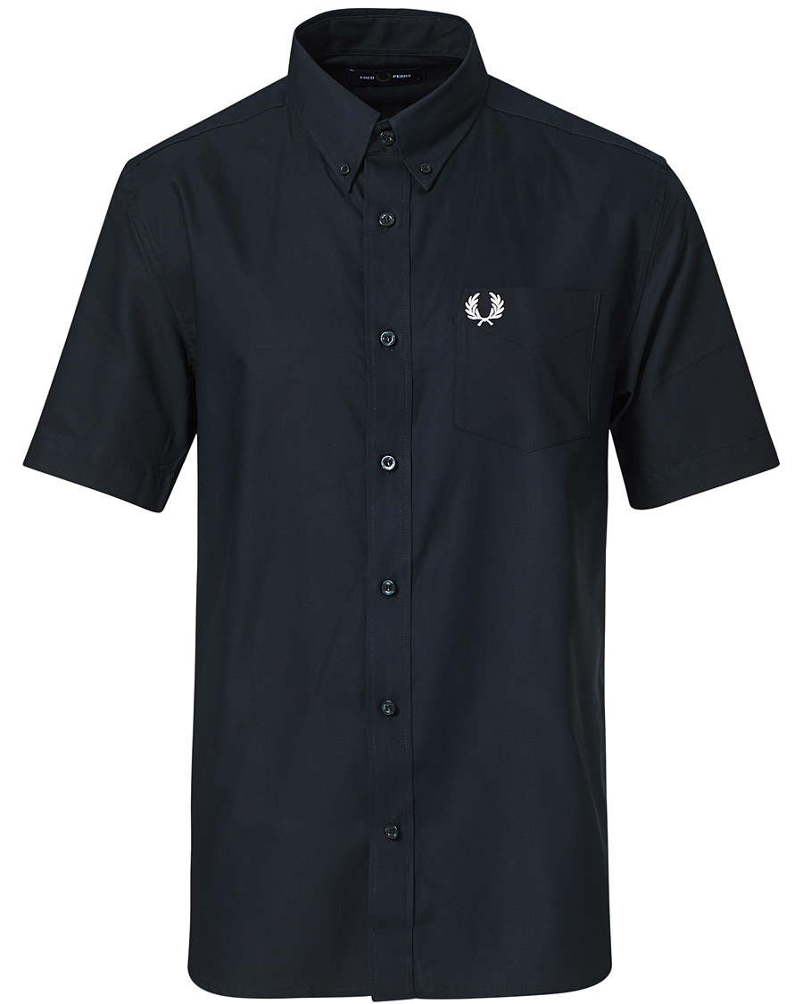 Men | Shirts | Fred Perry | Short Sleeve Oxford Shirt Navy