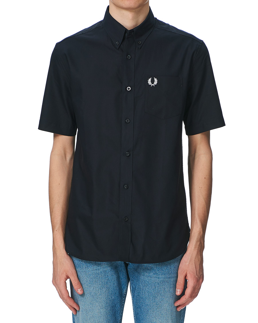 Men | Shirts | Fred Perry | Short Sleeve Oxford Shirt Navy