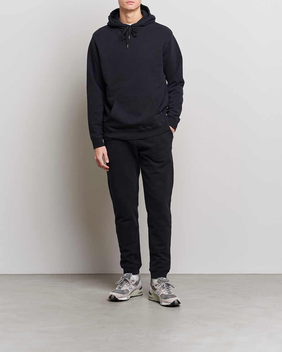 Men | Trousers | Sunspel | Cotton Loopback Track Pants Black