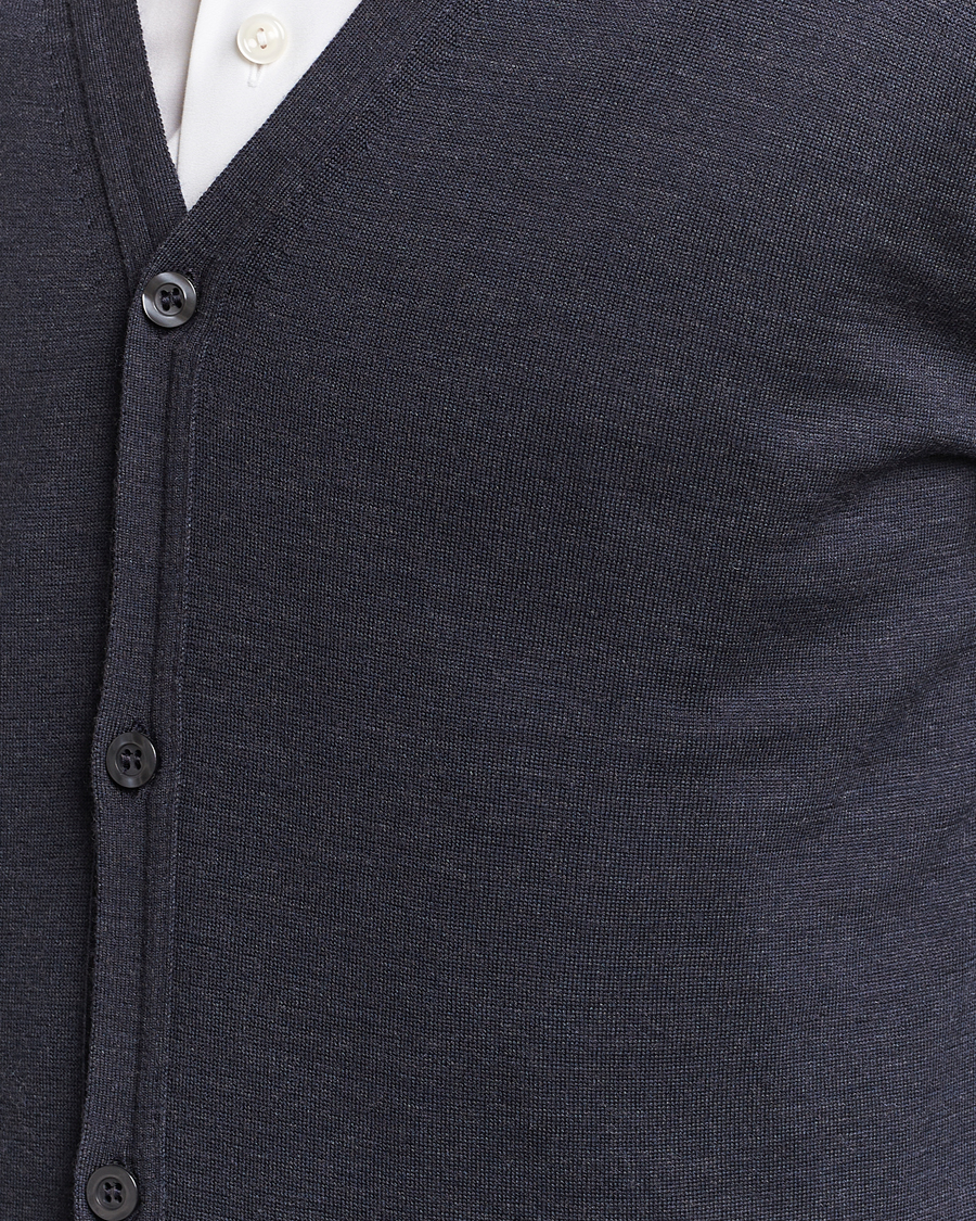 Men | Sweaters & Knitwear | John Smedley | Petworth Extra Fine Merino Cardigan Hepburn Smoke