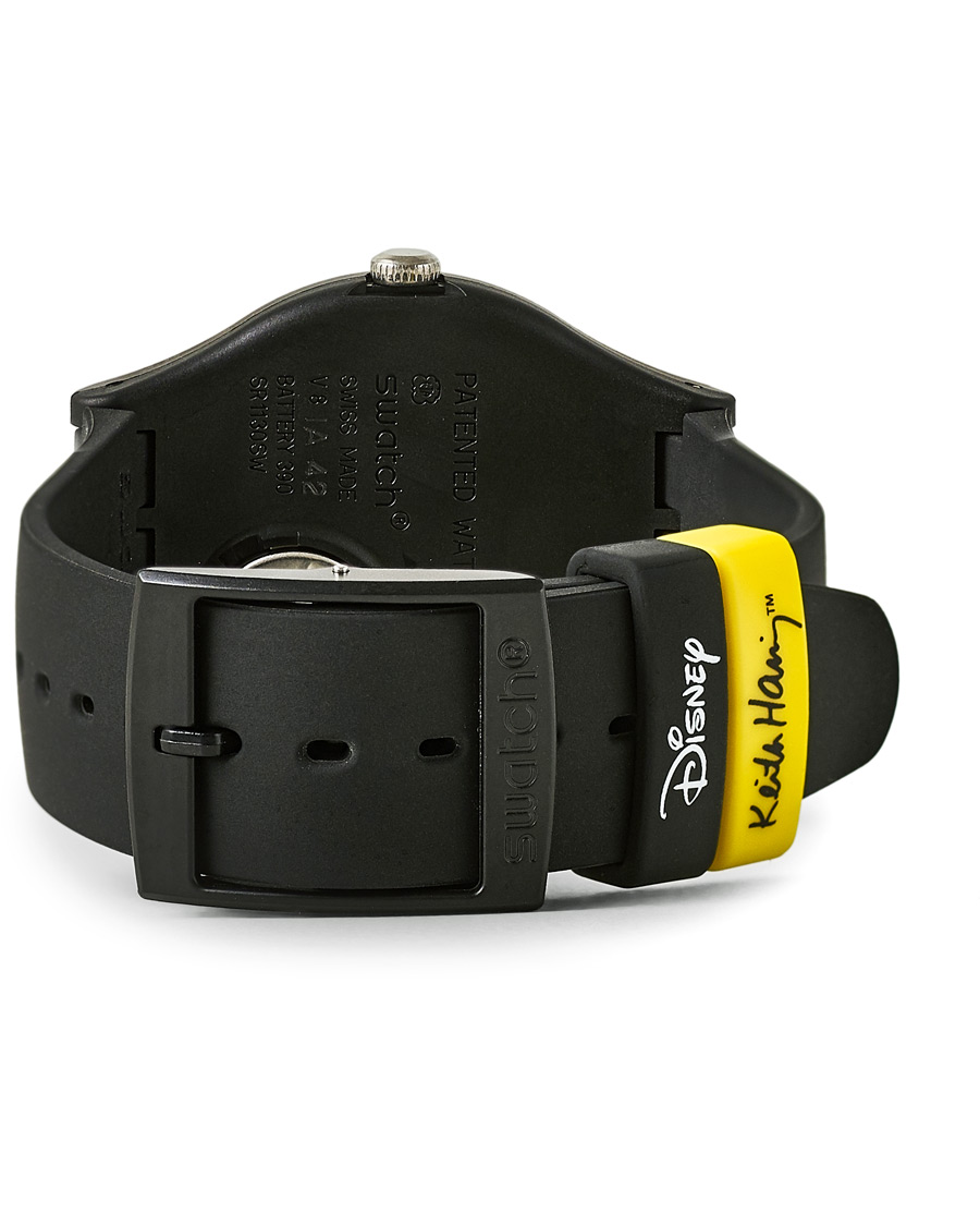 Men | Swatch Swatch x Keith Haring Mickey Blanc sur Noir | Swatch | x Keith Haring Mickey Blanc sur Noir