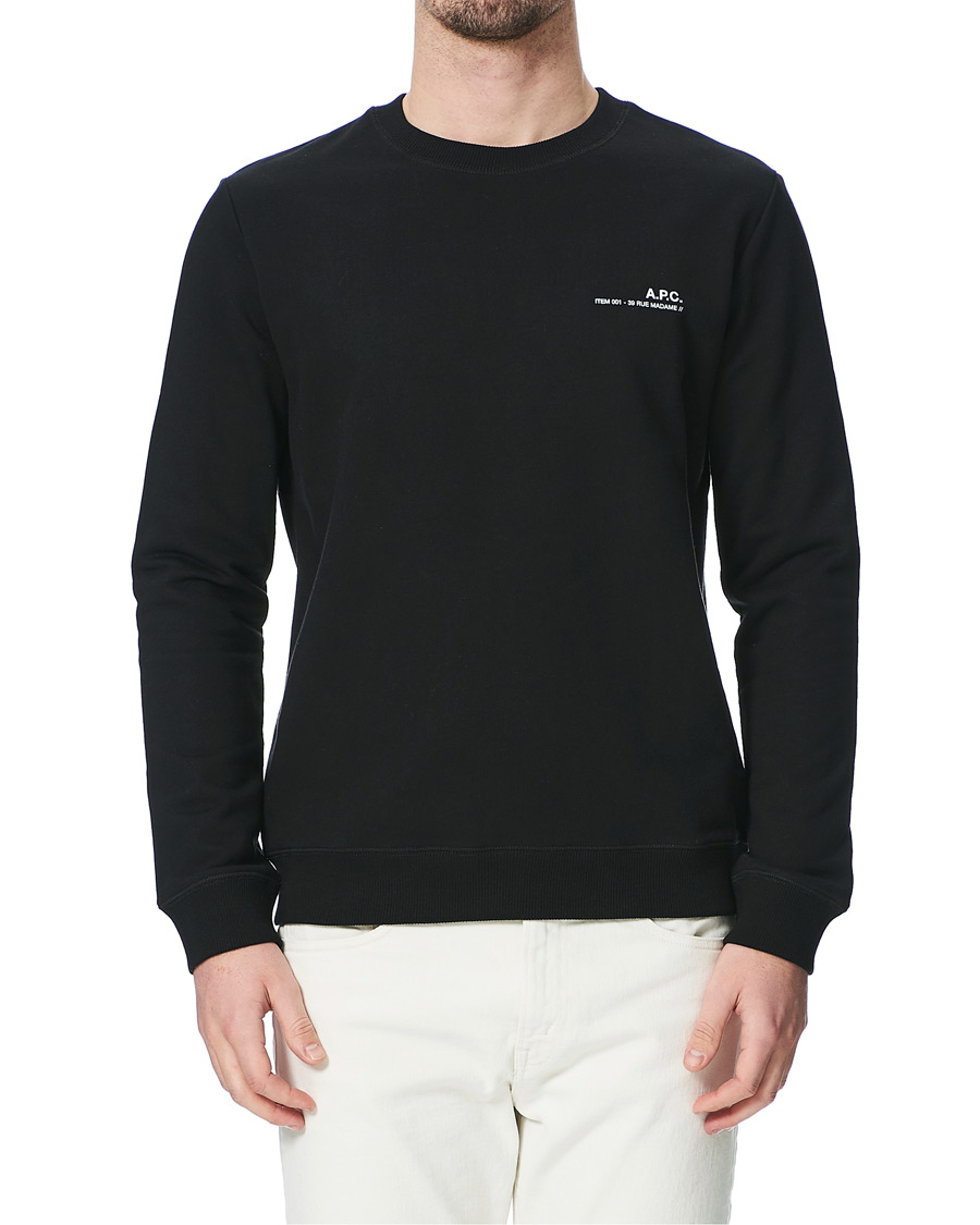 Men | Sweaters & Knitwear | A.P.C. | Item Crew Neck Sweatshirt Black