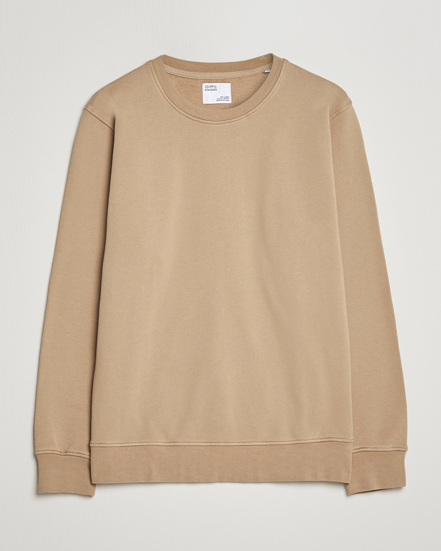 Men | Sweaters & Knitwear | Colorful Standard | Classic Organic Crew Neck Sweat Desert Khaki