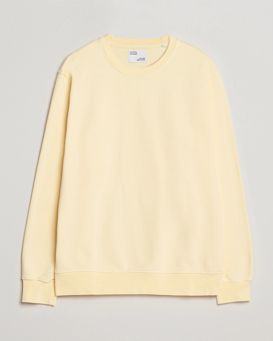Men | Sweaters & Knitwear | Colorful Standard | Classic Organic Crew Neck Sweat Soft Yellow