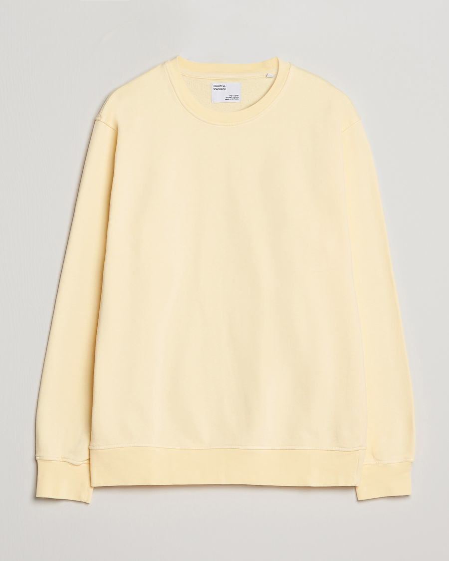 Men | Sweaters & Knitwear | Colorful Standard | Classic Organic Crew Neck Sweat Soft Yellow