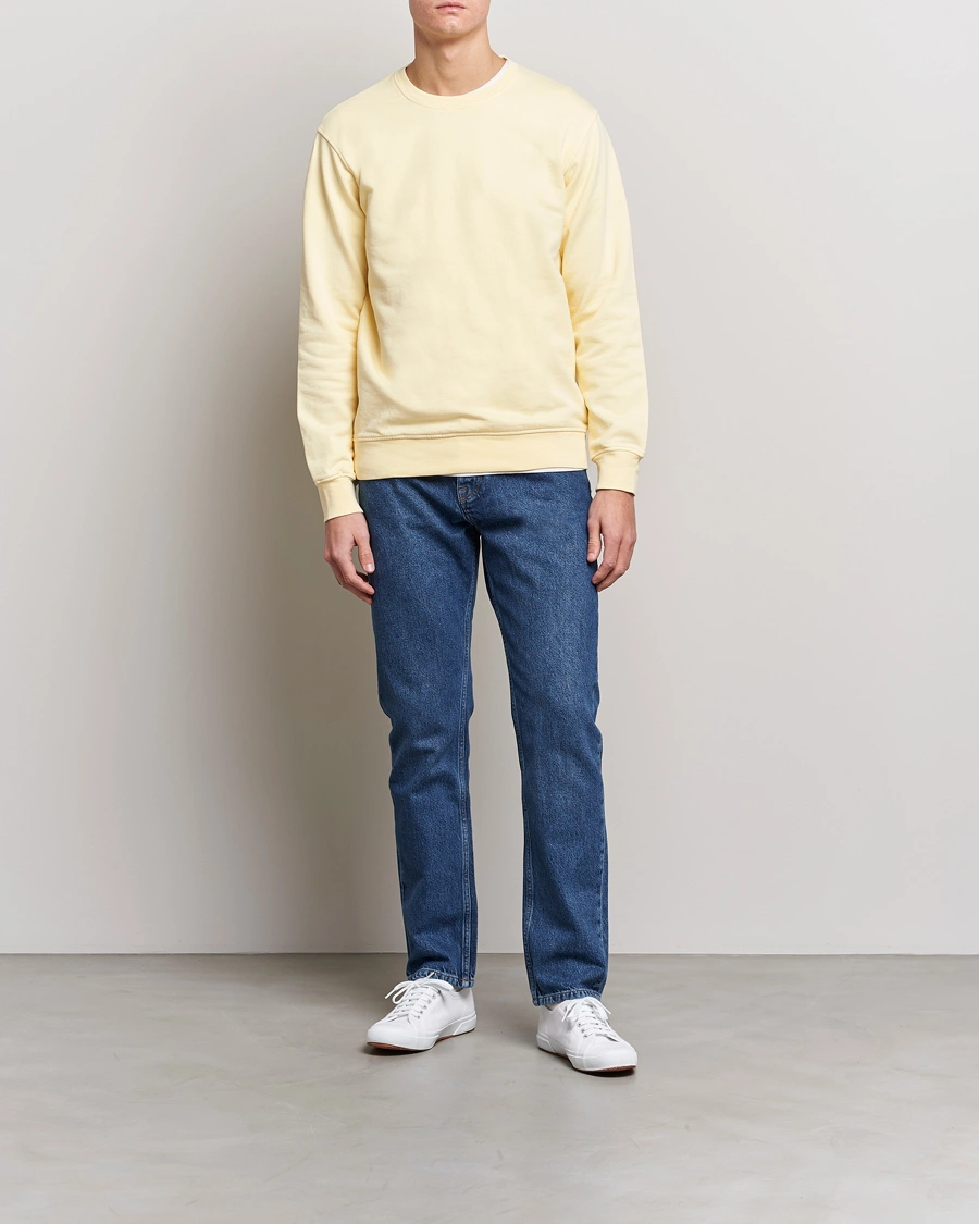 Men | Sweaters & Knitwear | Colorful Standard | Classic Organic Crew Neck Sweat Soft Yellow